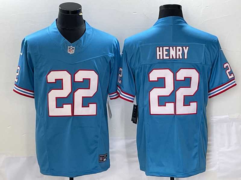 Men's Tennessee Titans #22 Derrick Henry Light Blue 2023 F.U.S.E. Vapor Limited Throwback Stitched Football Jersey,We sell and wholesale Men's Tennessee Titans #22 Derrick Henry Light Blue 2023 F.U.S.E. Vapor Limited Throwback Stitched Football Jersey on line form chian!